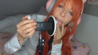 Ahegao Asmr Ear Licking Cute Girl Makima Cosplay Deep Relaxation - hclips