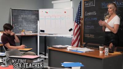 Blonde teacher Jordan Maxx wants to help her student achieve success...and erections - sexu.com - Usa - Jordan