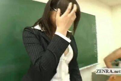 Naked in school Japanese nudist students strip teacher - sunporno.com - Japan