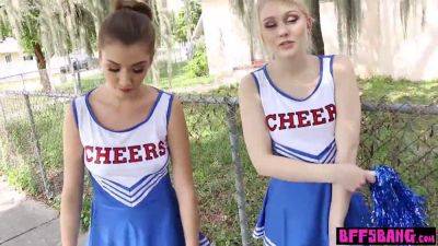 Watch these teen cheerleaders take turns pounding their coach's massive rod - sexu.com