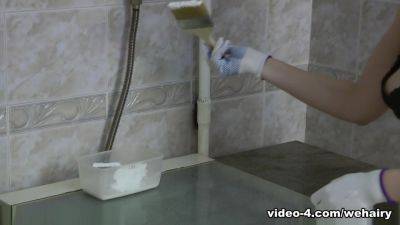 Lavatta W strips and masturbates in her kitchen - hotmovs.com