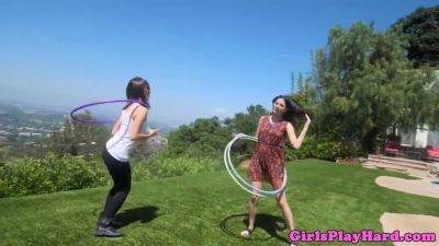 Jenna Sativa - Shyla Jennings - Sativa - Sensual scissoring with young hula hoop girls Shyla Jennings & Jenna Sativa - sexu.com