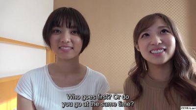 Playing private parts show and tell with two Japanese wives - hotmovs.com - Japan